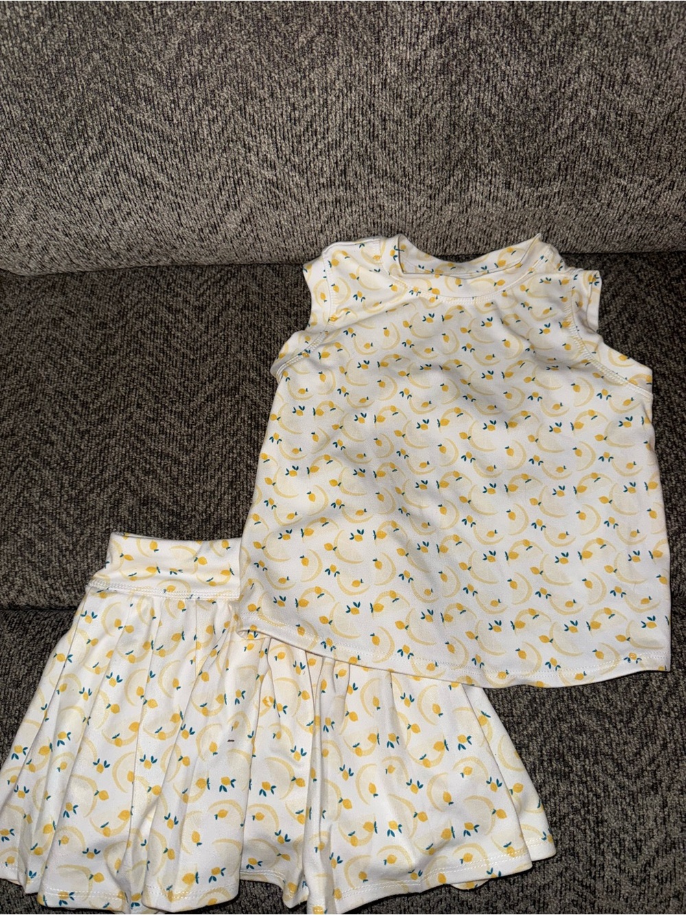 Yogalicious White and Yellow Banana Print Kids Pajama Set